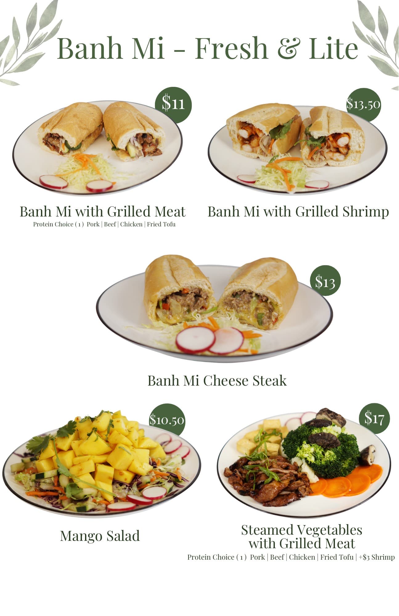 Banh Mi - Fresh & Lite Menu