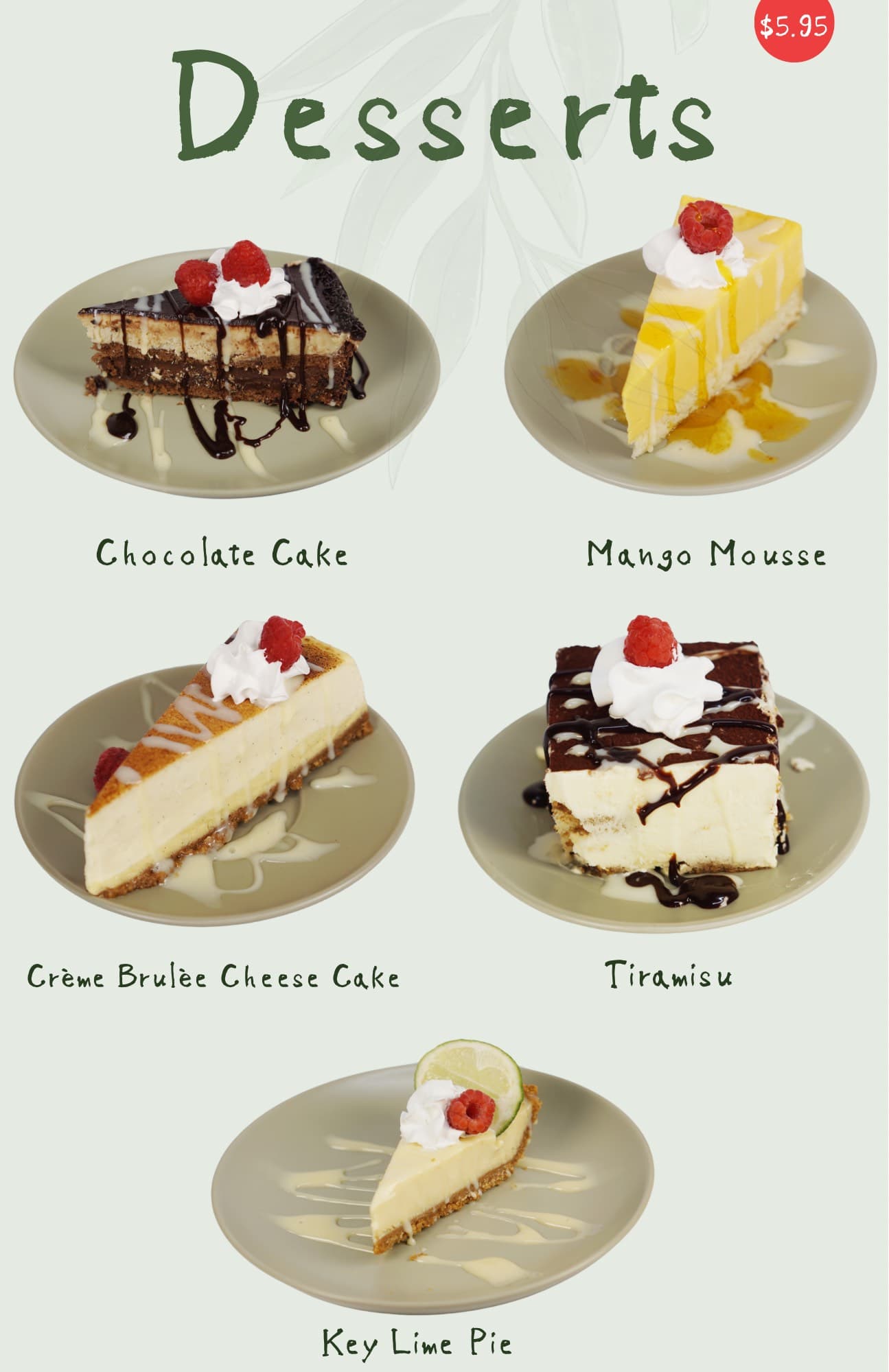 Desserts Menu
